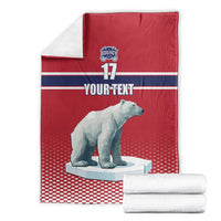 Norway Ice Hockey Custom Blanket Norge Polar Bears Red Style