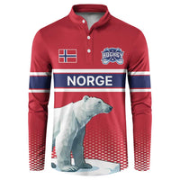 Norway Ice Hockey Custom Button Sweatshirt Norge Polar Bears Red Style