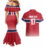 Norway Ice Hockey Custom Couples Matching Mermaid Dress and Hawaiian Shirt Norge Polar Bears Red Style