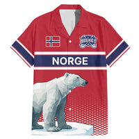 Norway Ice Hockey Custom Family Matching Mermaid Dress and Hawaiian Shirt Norge Polar Bears Red Style