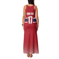 Norway Ice Hockey Custom Family Matching Tank Maxi Dress and Hawaiian Shirt Norge Polar Bears Red Style