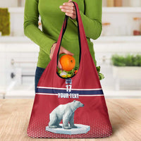 Norway Ice Hockey Custom Grocery Bag Norge Polar Bears Red Style