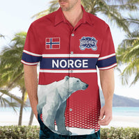Norway Ice Hockey Custom Hawaiian Shirt Norge Polar Bears Red Style