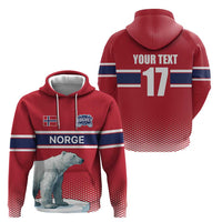 Norway Ice Hockey Custom Hoodie Norge Polar Bears Red Style