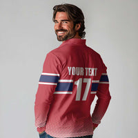 Norway Ice Hockey Custom Long Sleeve Polo Shirt Norge Polar Bears Red Style