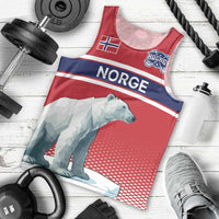 Norway Ice Hockey Custom Men Tank Top Norge Polar Bears Red Style