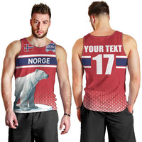 Norway Ice Hockey Custom Men Tank Top Norge Polar Bears Red Style