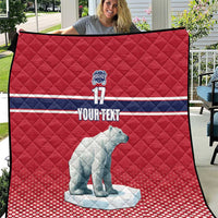 Norway Ice Hockey Custom Quilt Norge Polar Bears Red Style