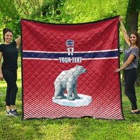 Norway Ice Hockey Custom Quilt Norge Polar Bears Red Style