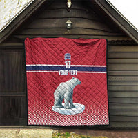 Norway Ice Hockey Custom Quilt Norge Polar Bears Red Style