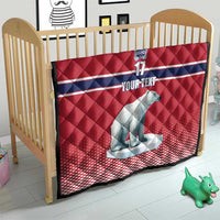Norway Ice Hockey Custom Quilt Norge Polar Bears Red Style