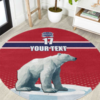 Norway Ice Hockey Custom Round Carpet Norge Polar Bears Red Style