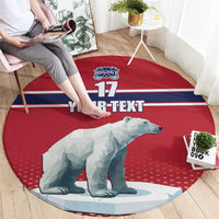 Norway Ice Hockey Custom Round Carpet Norge Polar Bears Red Style