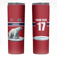 Norway Ice Hockey Custom Skinny Tumbler Norge Polar Bears Red Style