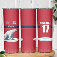 Norway Ice Hockey Custom Skinny Tumbler Norge Polar Bears Red Style