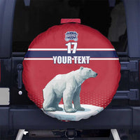 Norway Ice Hockey Custom Spare Tire Cover Norge Polar Bears Red Style