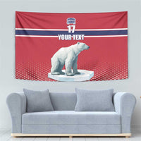 Norway Ice Hockey Custom Tapestry Norge Polar Bears Red Style
