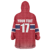 Norway Ice Hockey Custom Wearable Blanket Hoodie Norge Polar Bears Red Style