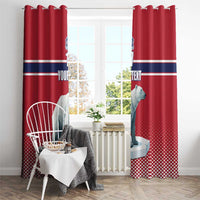 Norway Ice Hockey Custom Window Curtain Norge Polar Bears Red Style