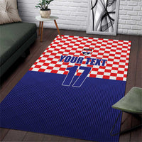 Custom Croatia Football Area Rug Sporty Style