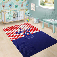 Custom Croatia Football Area Rug Sporty Style