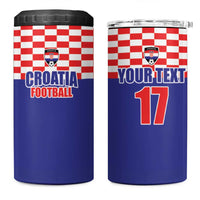 Custom Croatia Football 4 in 1 Can Cooler Tumbler Sporty Style
