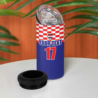 Custom Croatia Football 4 in 1 Can Cooler Tumbler Sporty Style