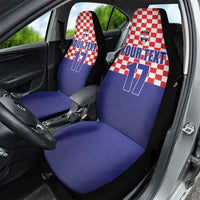 Custom Croatia Football Car Seat Cover Sporty Style