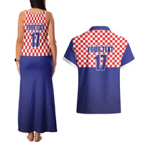 Custom Croatia Football Couples Matching Tank Maxi Dress and Hawaiian Shirt Sporty Style
