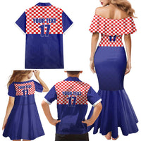 Custom Croatia Football Family Matching Mermaid Dress and Hawaiian Shirt Sporty Style