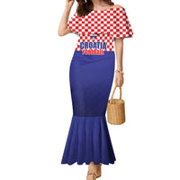 Custom Croatia Football Family Matching Mermaid Dress and Hawaiian Shirt Sporty Style