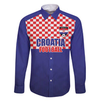 Custom Croatia Football Family Matching Off The Shoulder Long Sleeve Dress and Hawaiian Shirt Sporty Style