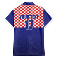 Custom Croatia Football Family Matching Short Sleeve Bodycon Dress and Hawaiian Shirt Sporty Style