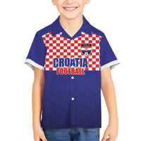 Custom Croatia Football Family Matching Short Sleeve Bodycon Dress and Hawaiian Shirt Sporty Style