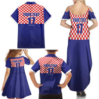 Custom Croatia Football Family Matching Summer Maxi Dress and Hawaiian Shirt Sporty Style