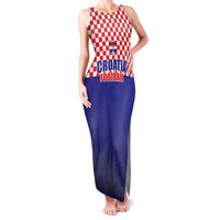 Custom Croatia Football Family Matching Tank Maxi Dress and Hawaiian Shirt Sporty Style