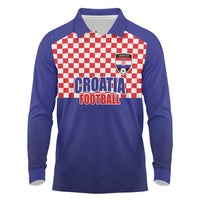 Custom Croatia Football Long Sleeve Polo Shirt Sporty Style