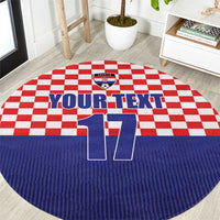Custom Croatia Football Round Carpet Sporty Style