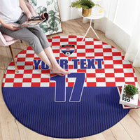 Custom Croatia Football Round Carpet Sporty Style