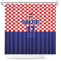 Custom Croatia Football Shower Curtain Sporty Style