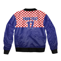 Custom Croatia Football Sleeve Zip Bomber Jacket Sporty Style