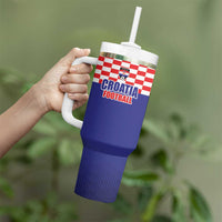 Custom Croatia Football Tumbler With Handle Sporty Style