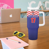 Custom Croatia Football Tumbler With Handle Sporty Style