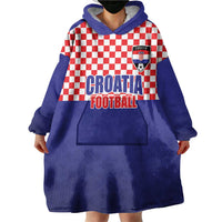 Custom Croatia Football Wearable Blanket Hoodie Sporty Style
