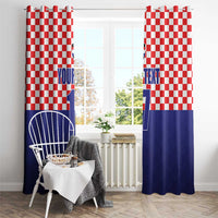 Custom Croatia Football Window Curtain Sporty Style