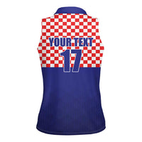 Custom Croatia Football Women Sleeveless Polo Shirt Sporty Style