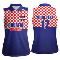 Custom Croatia Football Women Sleeveless Polo Shirt Sporty Style