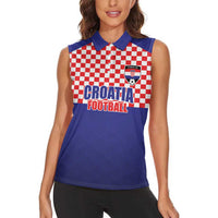 Custom Croatia Football Women Sleeveless Polo Shirt Sporty Style