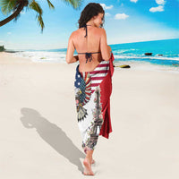 French American Heritage Month Sarong Flag Style with USA Eagle and Eiffel Tower