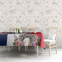 French American Heritage Month Tablecloth Flag Style with USA Eagle and Eiffel Tower